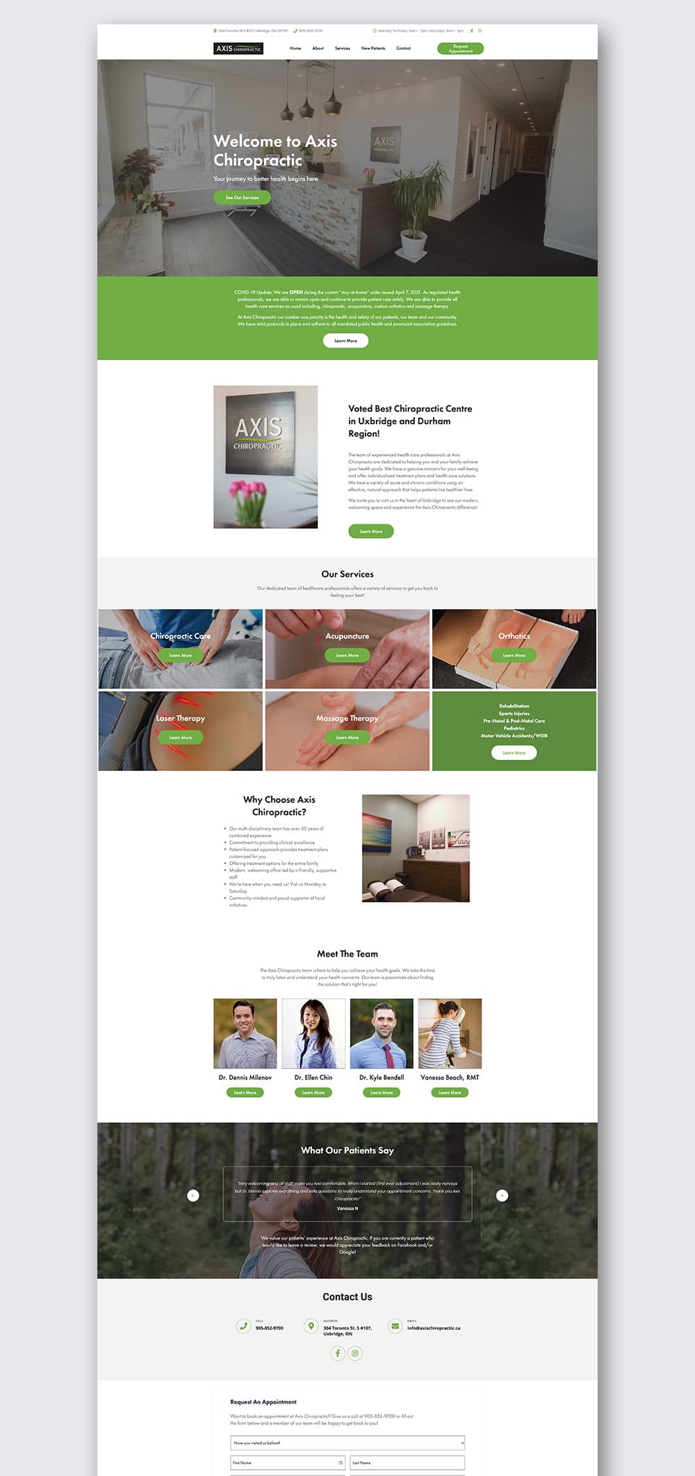 axis-chiropractic-website-design-homepage