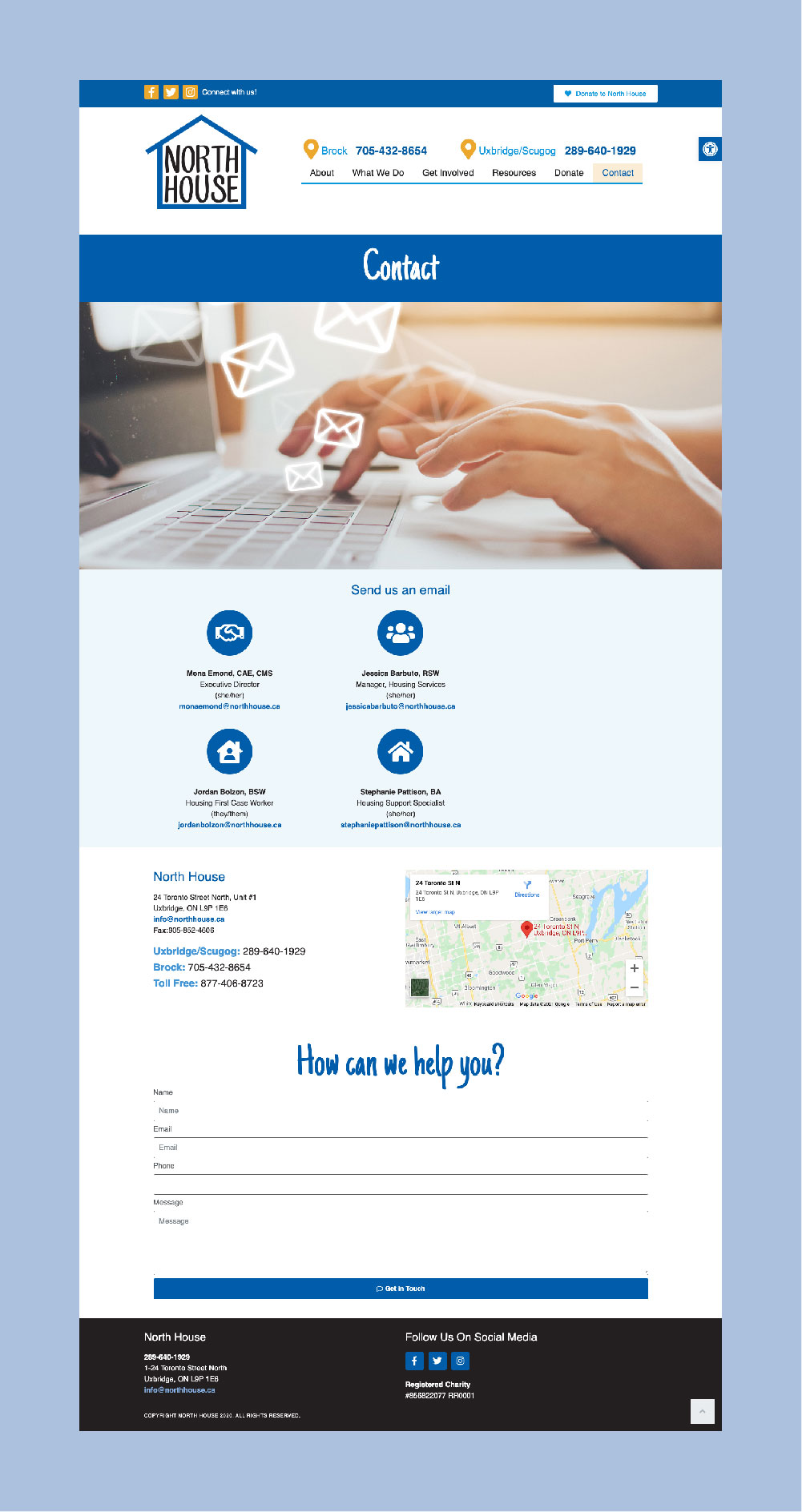 north-house-website-design-contact-page