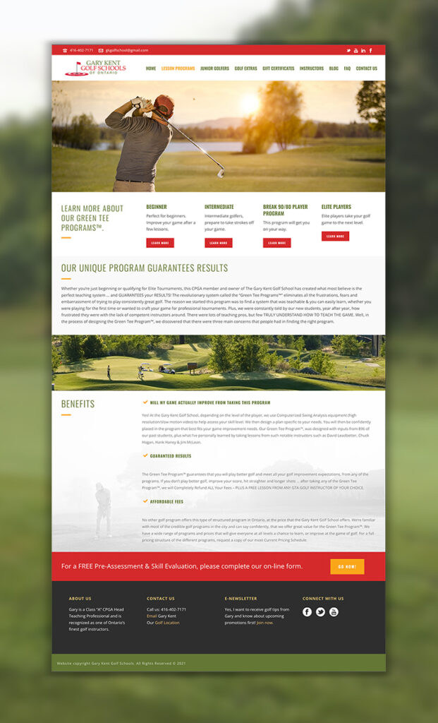 gary-kent-golf-lesson-plans-page-website-design