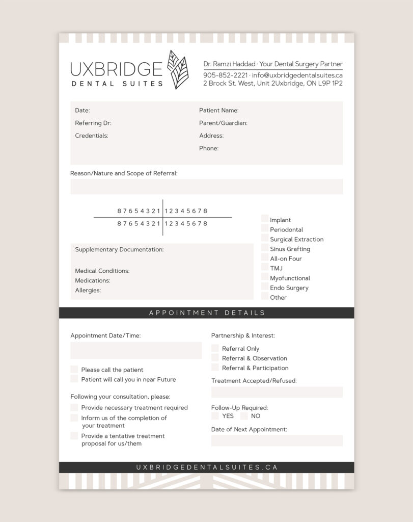 uxbridge-dental-suites-notepad-design