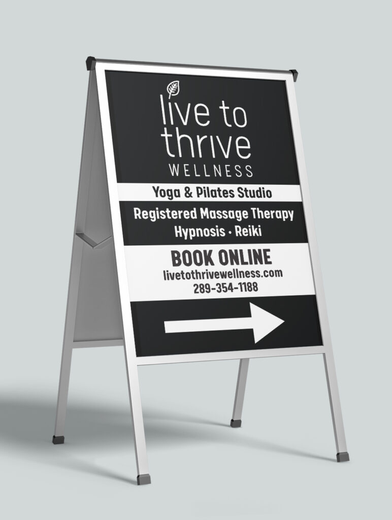 live-to-thrive-logo-a-frame-sign-design